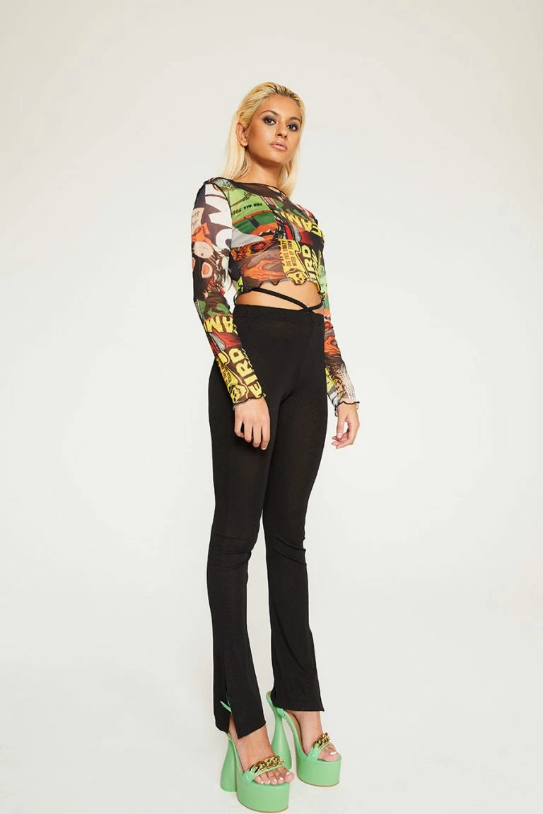 New Girl Order New Girl Order Tops HALLOWEEN COLLAGE MESH TOP