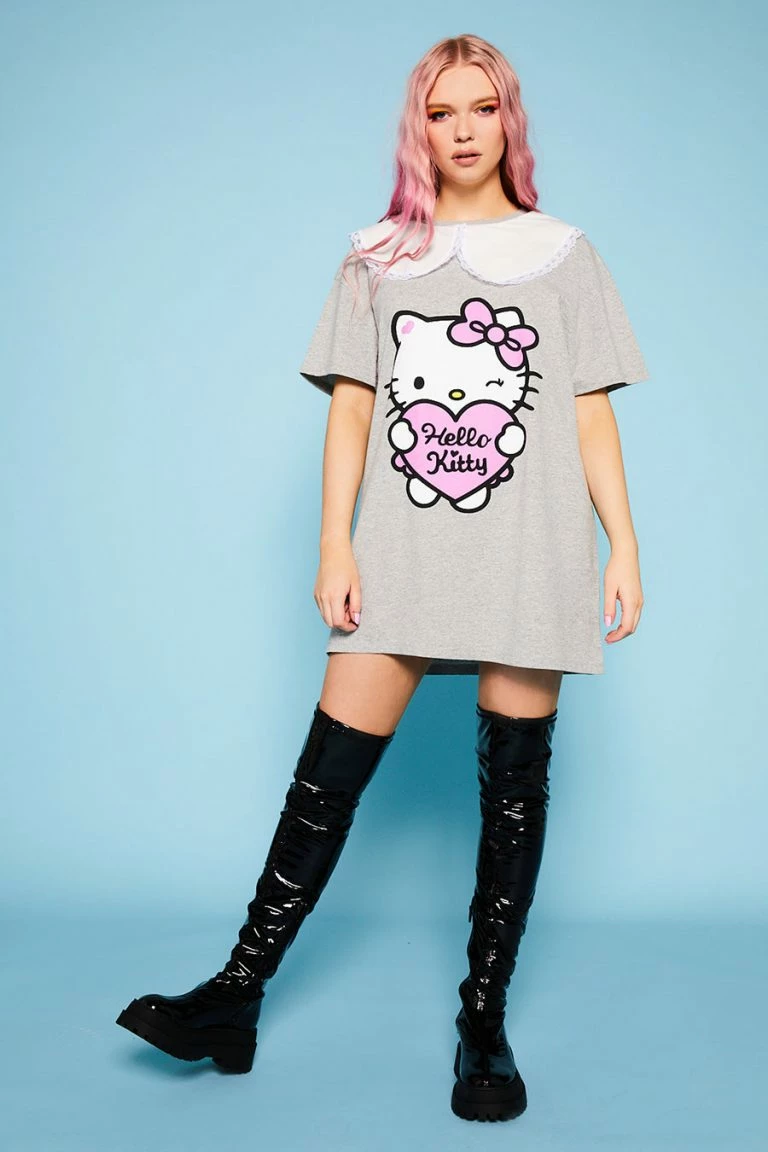 New Girl Order New Girl Order Tops Hello Kitty Collar T-shirt Dress