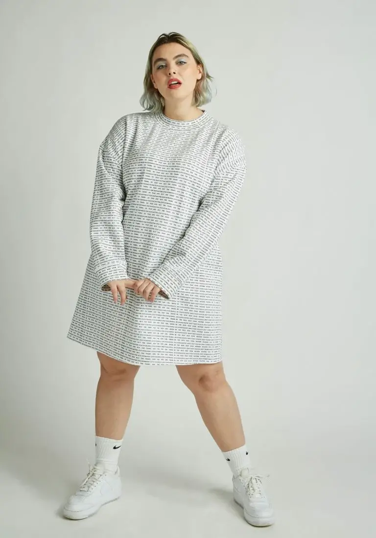 New Girl Order New Girl Order Tops Manifesto Repeat Sweatshirt Dress Curve