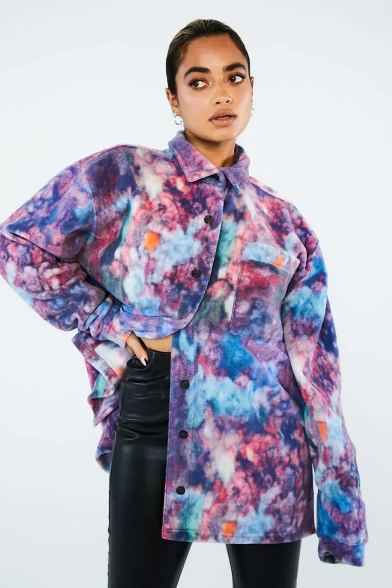 new girl order New Girl Order Tops MARBLE FLEECE SHIRT