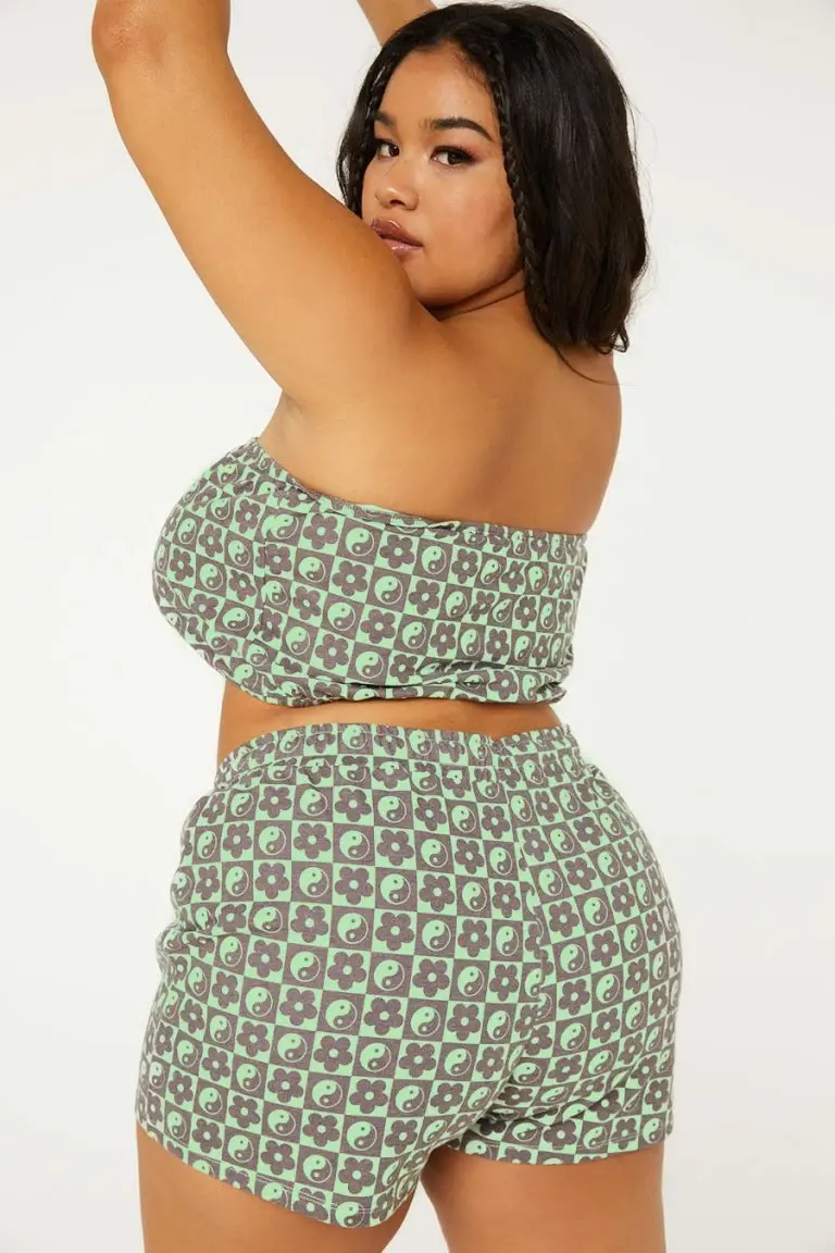 New Girl Order New Girl Order Tops MONOGRAM SHORTS CURVE