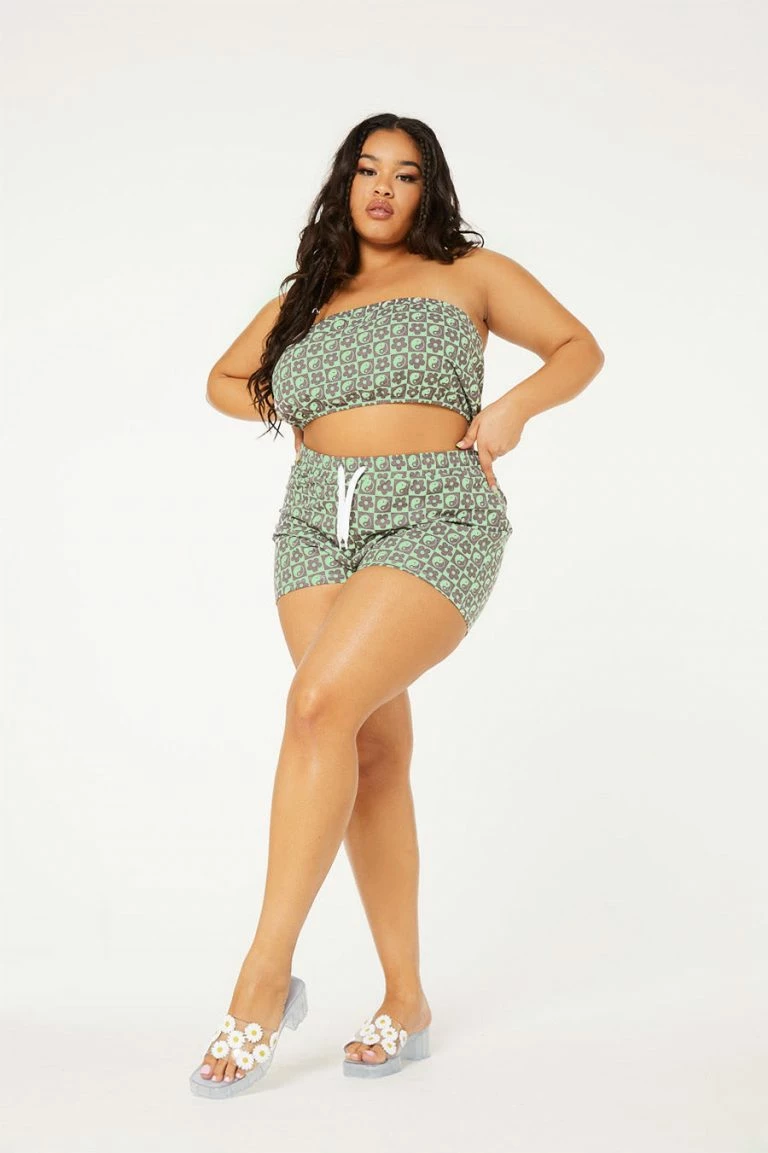 New Girl Order New Girl Order Tops MONOGRAM SHORTS CURVE