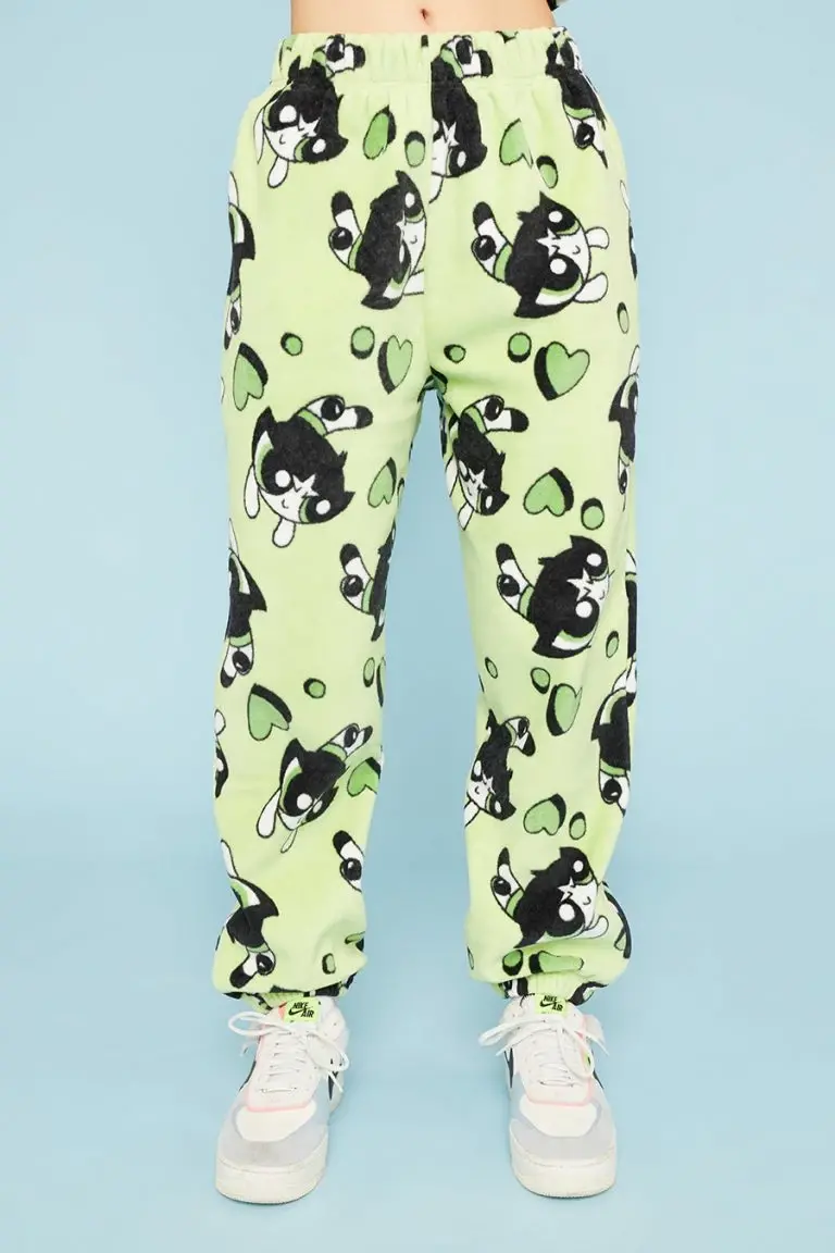 New Girl Order New Girl Order Tops POWERPUFF GIRLS BUTTERCUP FLEECE JOGGER