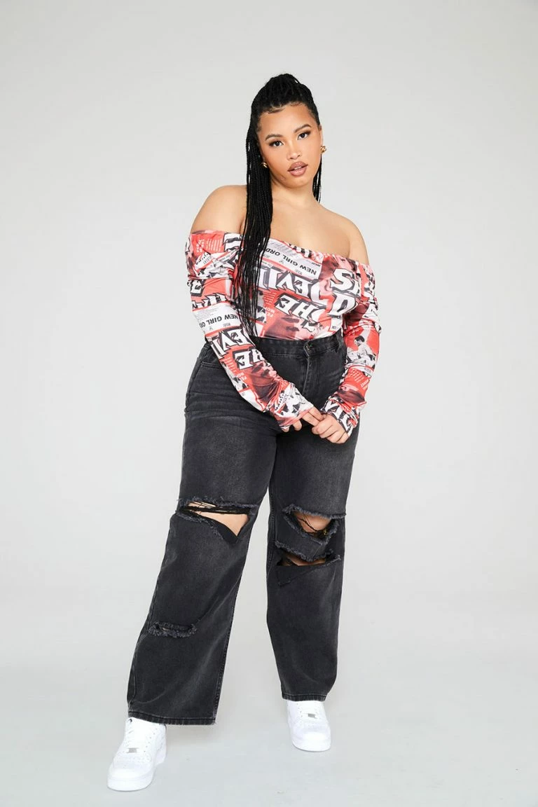 New Girl Order New Girl Order Tops She Devil Bodysuit Curve