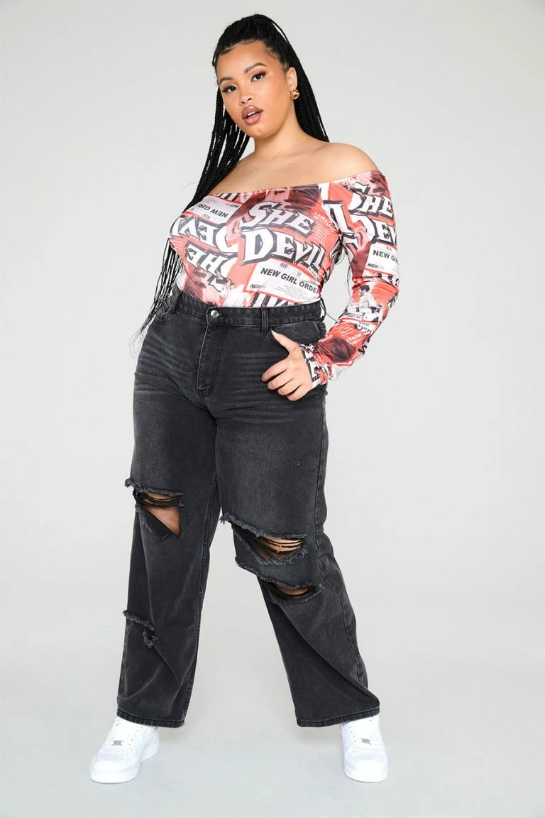 New Girl Order New Girl Order Tops She Devil Bodysuit Curve