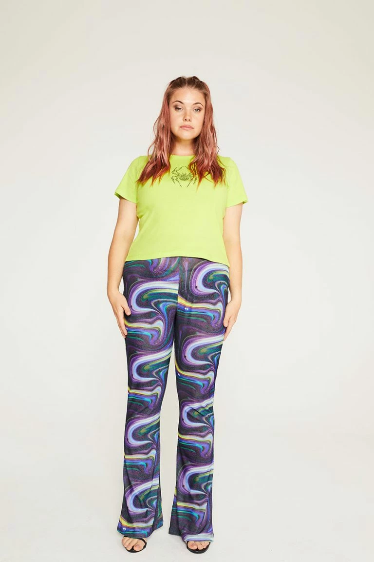 New Girl Order New Girl Order Tops SWIRL PRINT FLARES CURVE