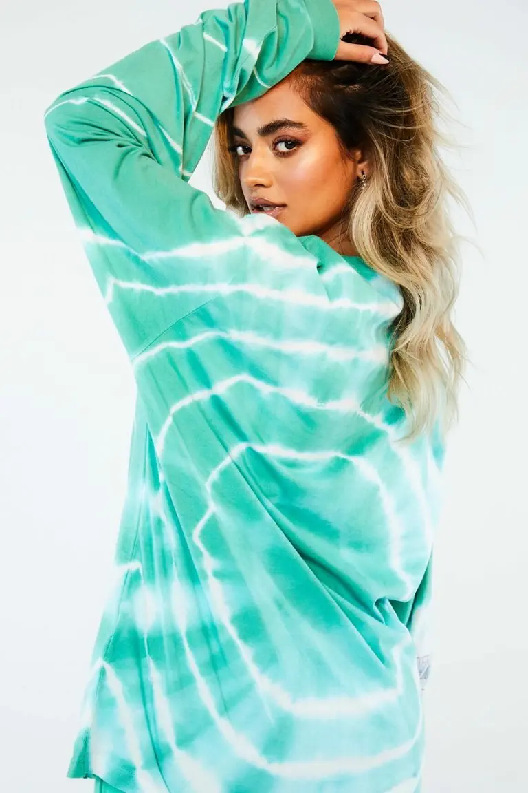 New Girl Order New Girl Order Tops Tattoo Dragon Tie Dye Long Sleeve Top