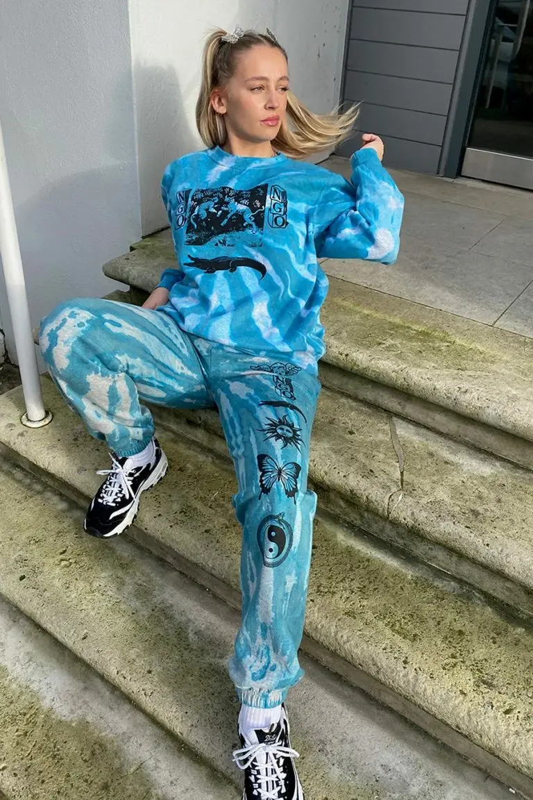 new girl order New Girl Order Tops TIE DYE ETCHED GRAPHIC JOGGER