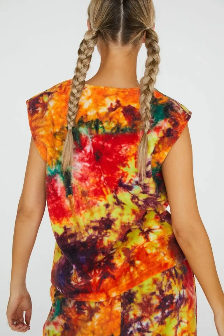 New Girl Order New Girl Order Tops Tie Dye Fleece Sleeveless Jacket