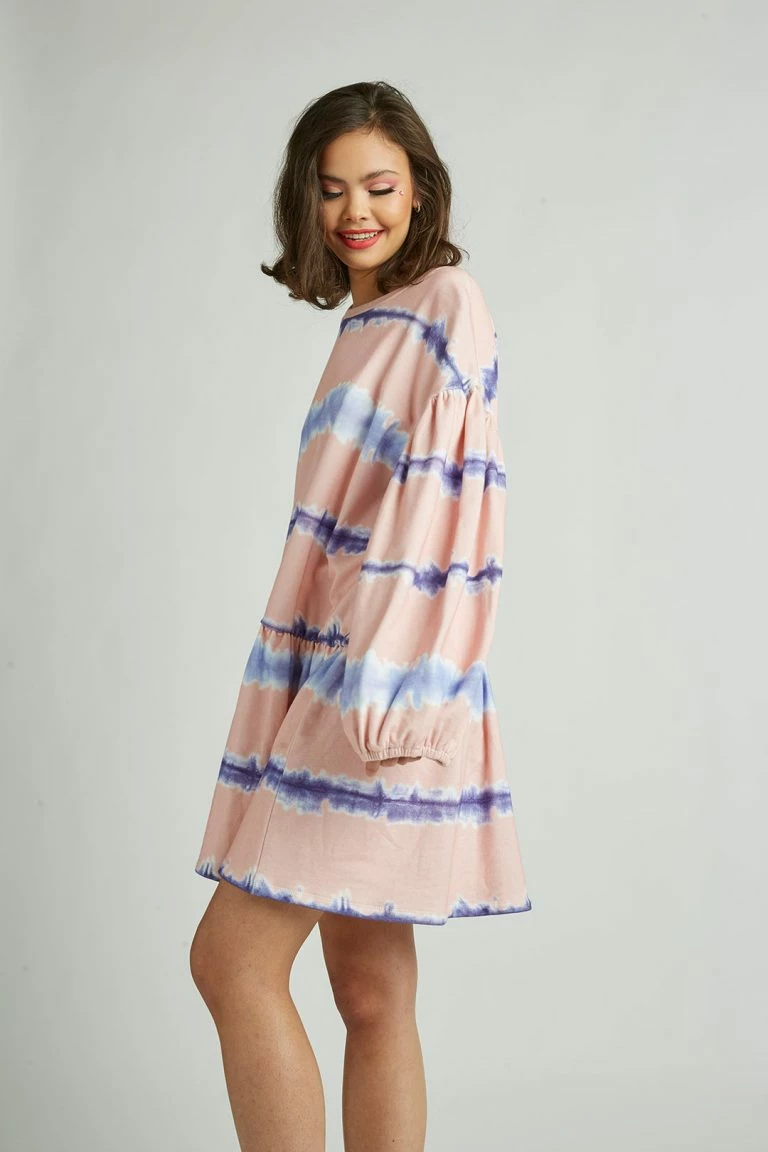 New Girl Order New Girl Order Tops Tie Dye Striped Sweatshirt Dress