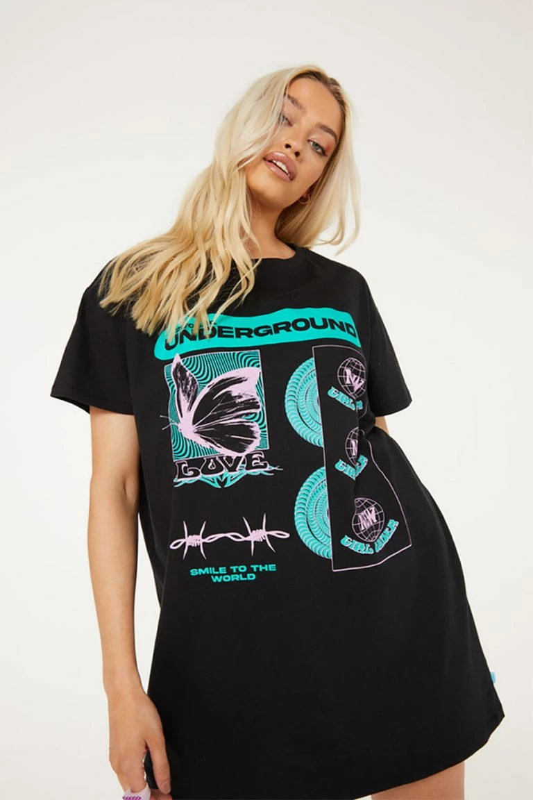 New Girl Order New Girl Order Tops UNDERGROUND TSHIRT DRESS