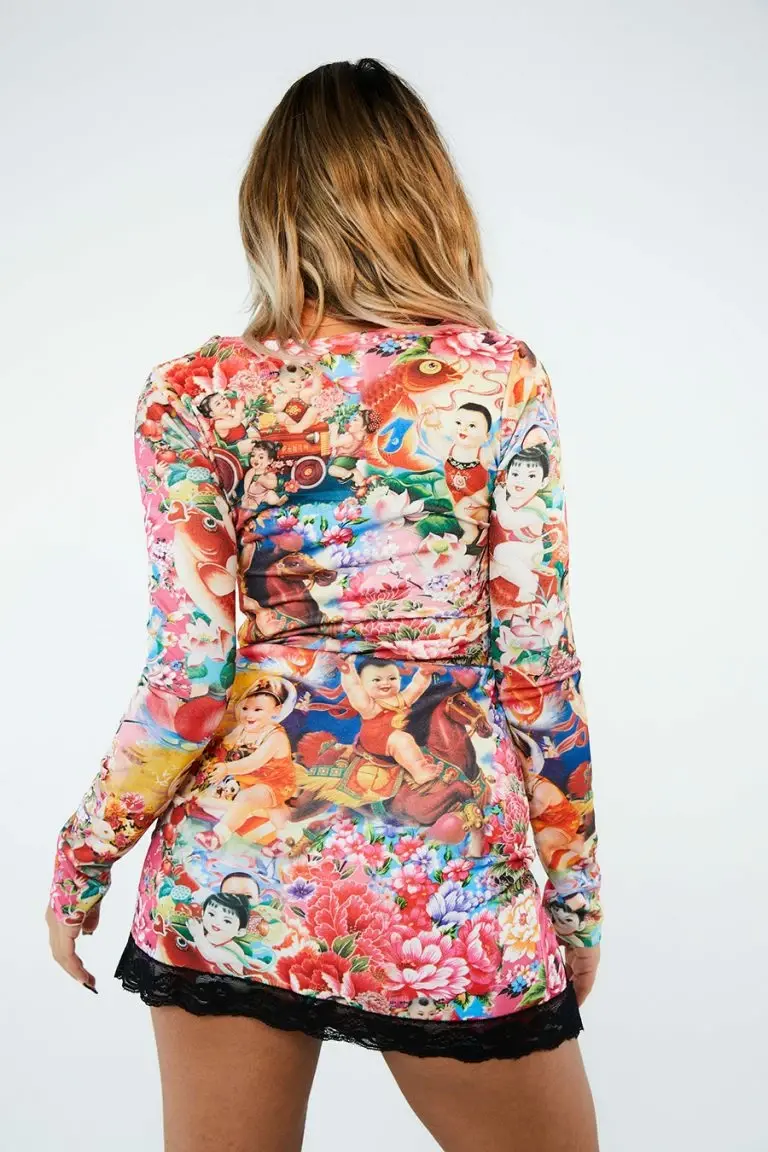 New Girl Order New Girl Order Tops VIBRANT PRINT CUT OUT BODY