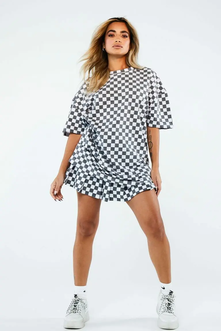 New Girl Order New Girl Order Tops WHITE CHECKERBOARD TEE