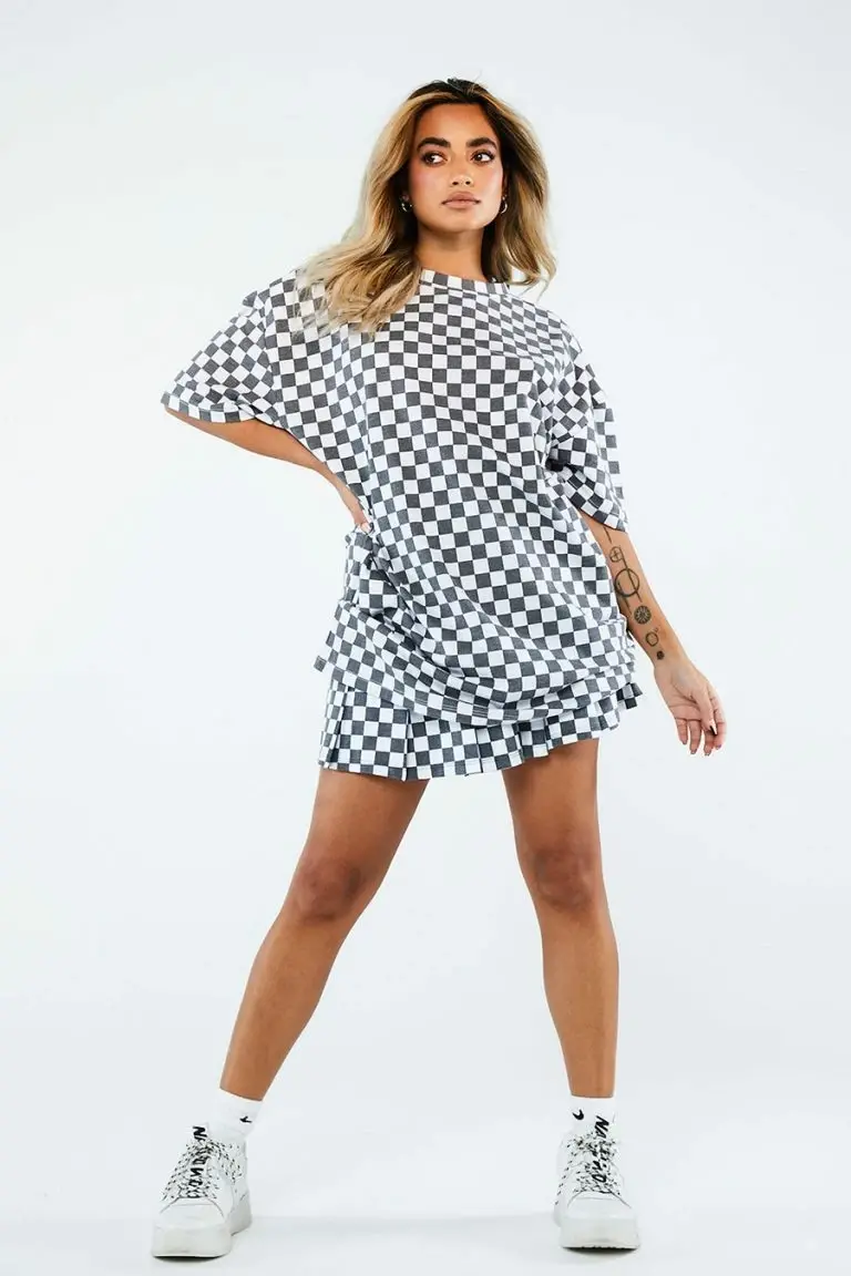 New Girl Order New Girl Order Tops WHITE CHECKERBOARD TEE