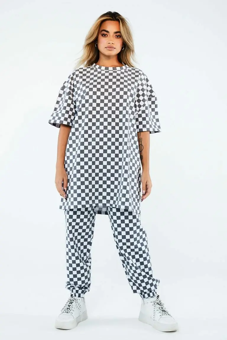 new girl order New Girl Order Tops WHITE CHECKERBOARD TEE