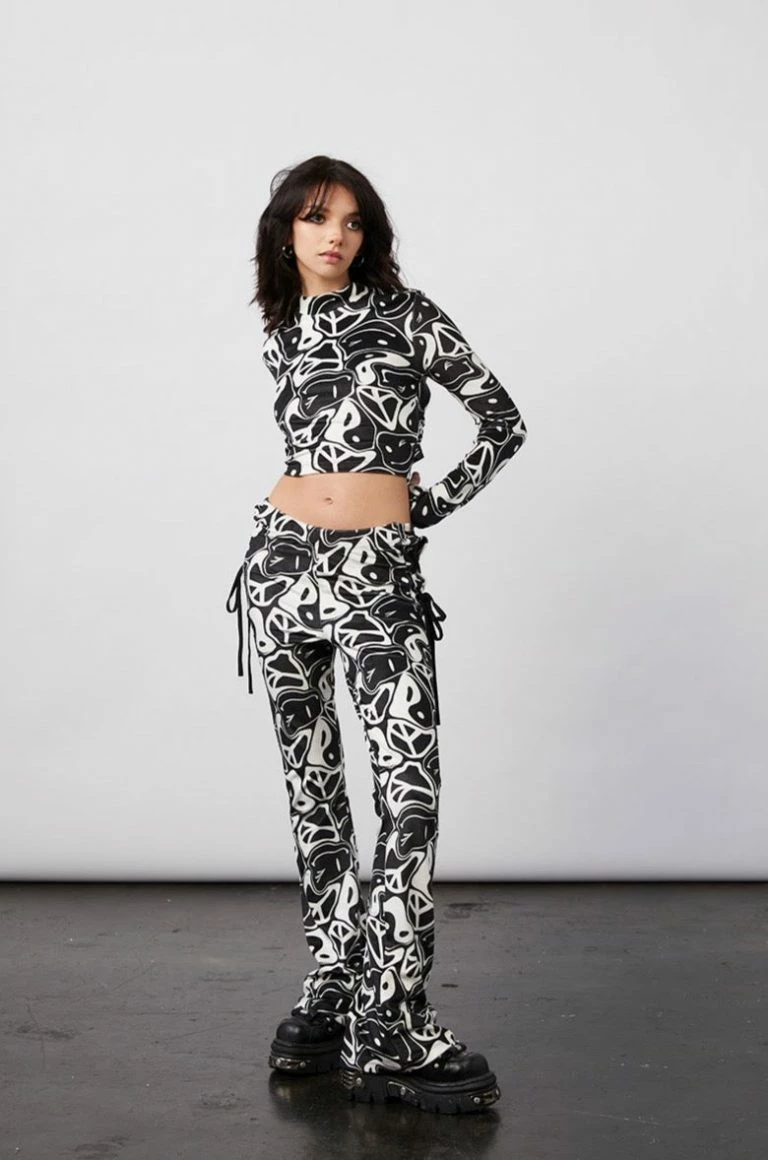 New Girl Order New Girl Order Tops YIN YANG VELOUR OPEN BACK TOP