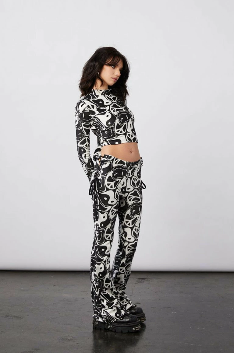 New Girl Order New Girl Order Tops YIN YANG VELOUR OPEN BACK TOP