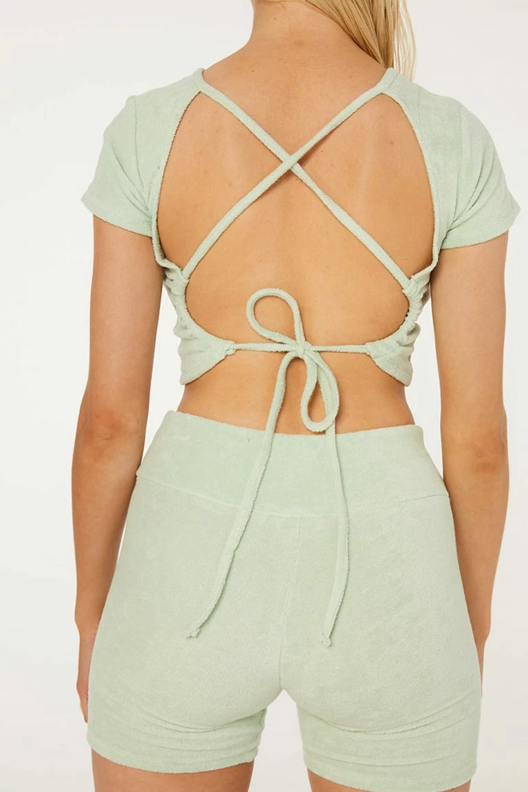 New Girl Order New Girl Order TOWELLING BACKLESS CROP TOP Swimwear