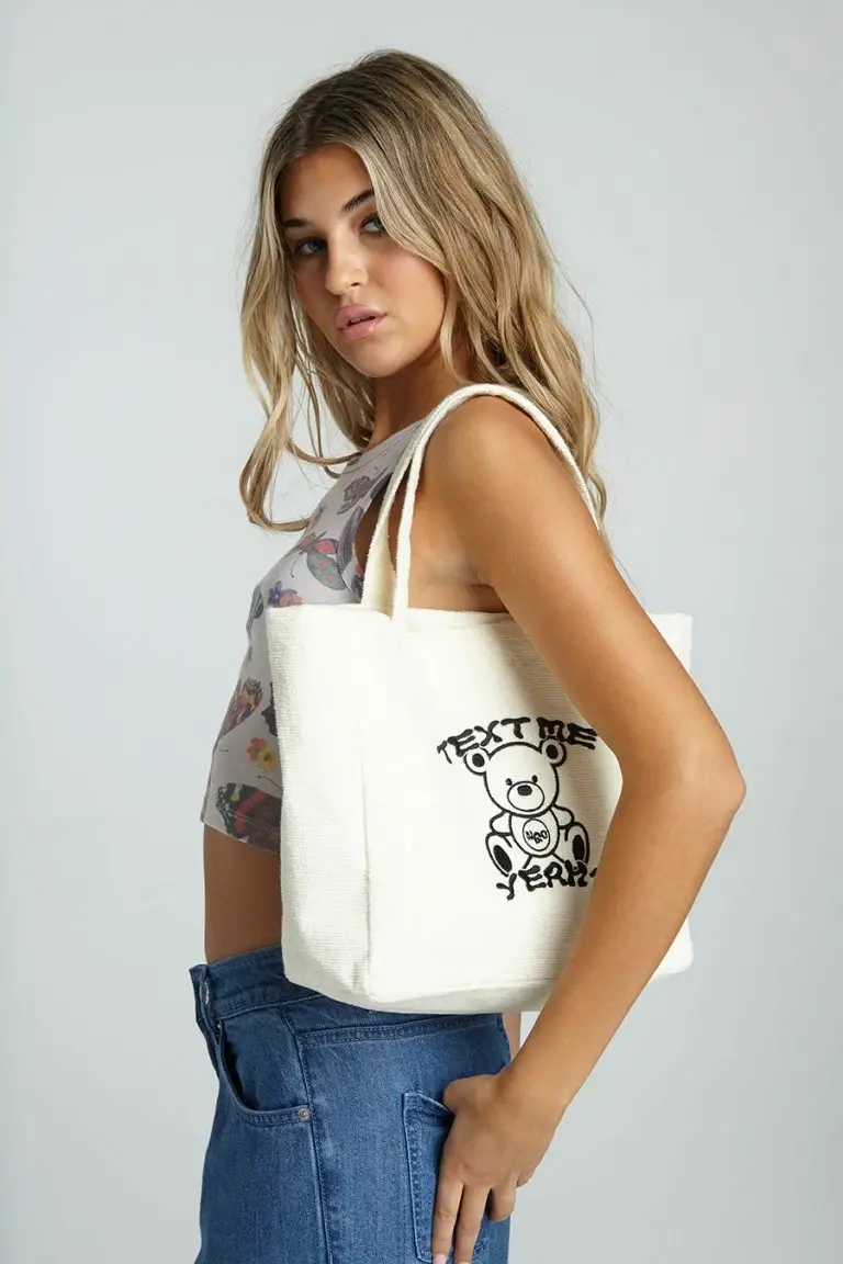 New Girl Order New Girl Order TOWELLING BAG WITH TEDDY EMBROIDERY