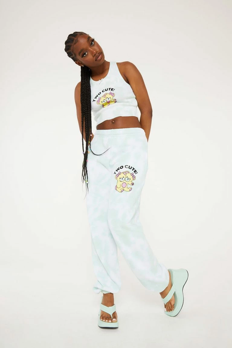 new girl order New Girl Order TWO CUTE BEARS TIE DYE JOGGERS