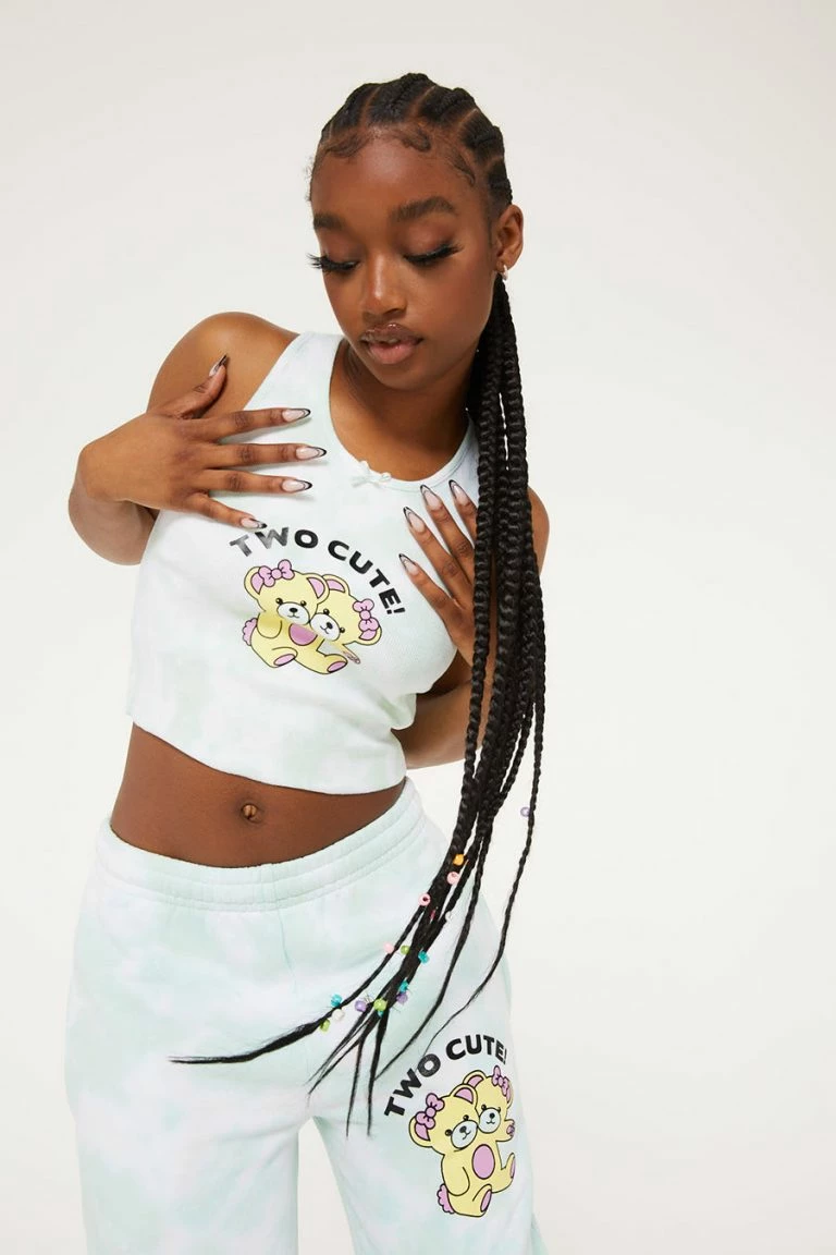 new girl order New Girl Order TWO CUTE BEARS TIE DYE VEST