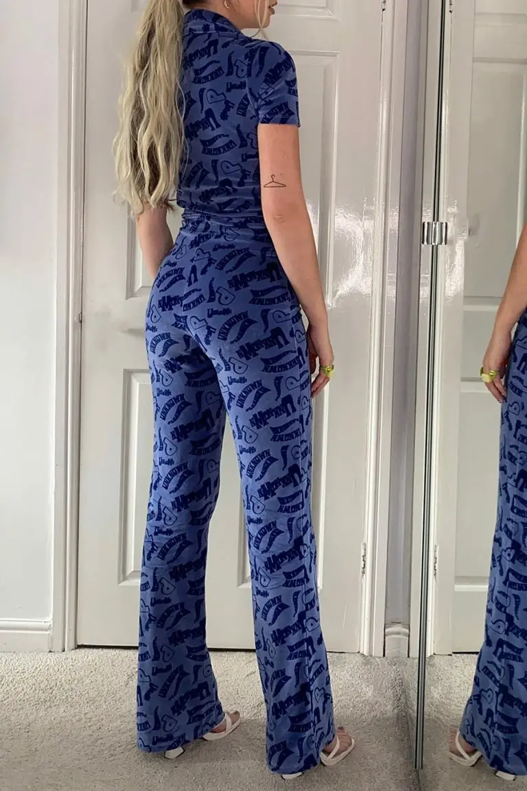 New Girl Order New Girl Order VELOUR BOILERSUIT BLUE Tops