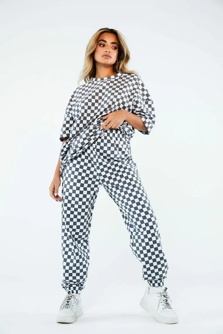 new girl order New Girl Order WHITE CHECKERBOARD TROUSERS