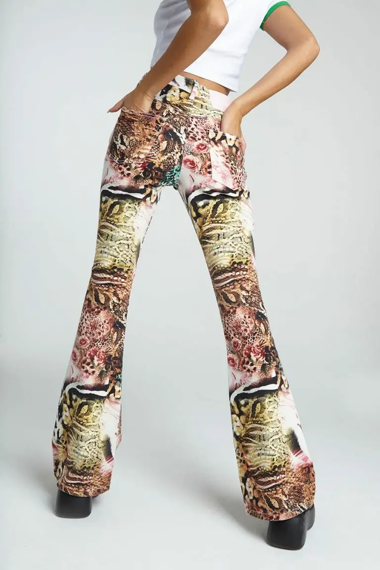 New Girl Order New Girl Order Y2K JUNGLE DENIM FLARES