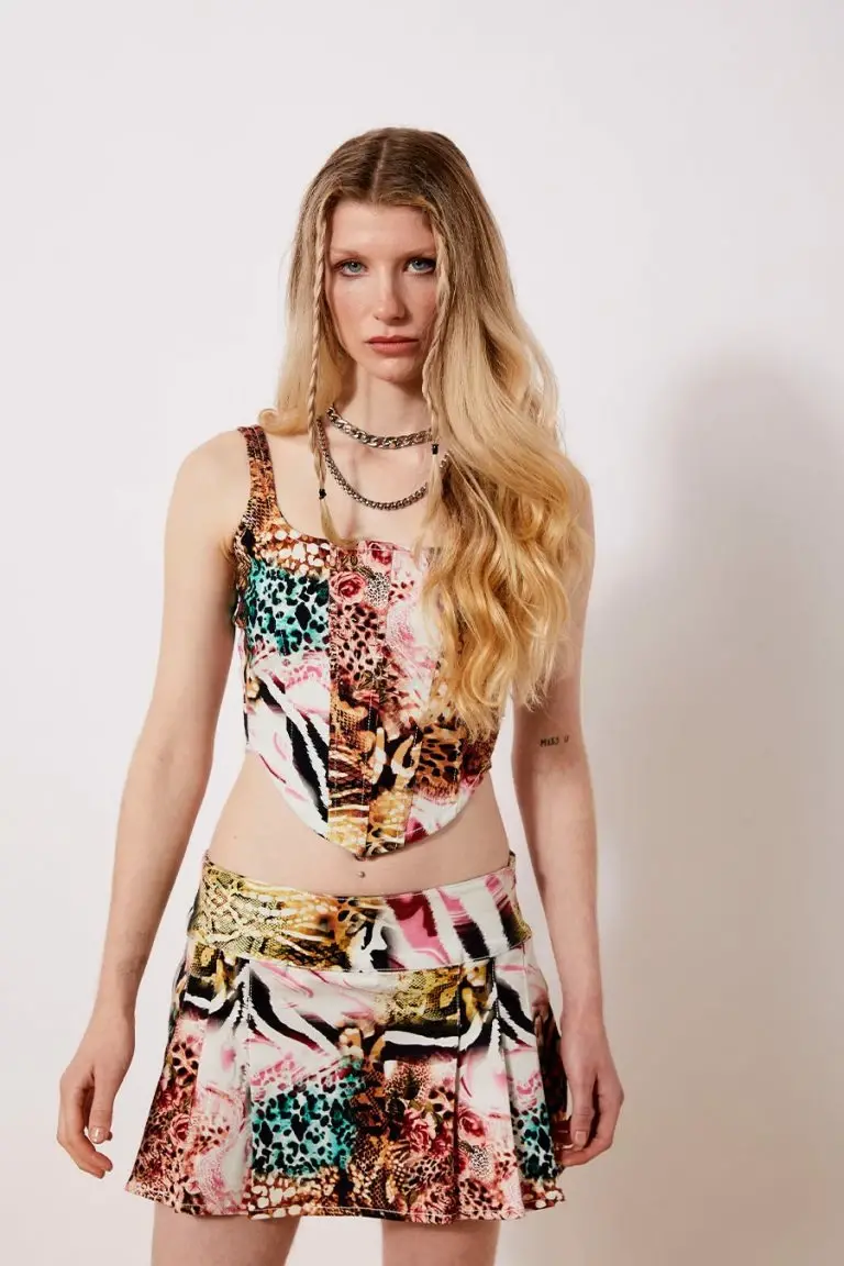 New Girl Order New Girl Order Y2K JUNGLE DENIM MINI SKIRT Curve NEW IN