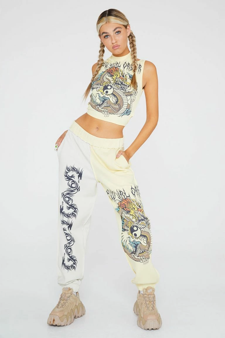 New Girl Order New Girl Order Yin Yang Dragon Cut Out Top