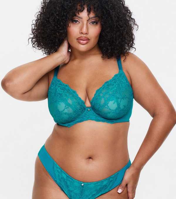 New Look Ann Summers Dark Blue Lace Fuller Bust Non Padded Plunge Bra