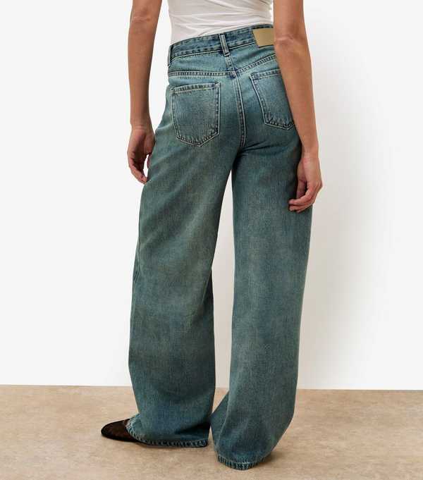 New Look Apricot Blue Distressed Wide Leg Boyfriend Jeans