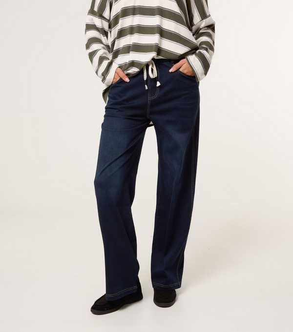 New Look Blue Vanilla Dark Blue Elasticated Waist Jeans