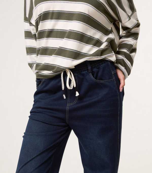 New Look Blue Vanilla Dark Blue Elasticated Waist Jeans