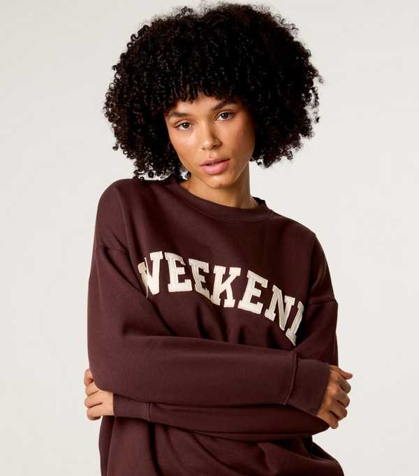 new look Blue Vanilla Dark Brown Weekend Sweatshirt
