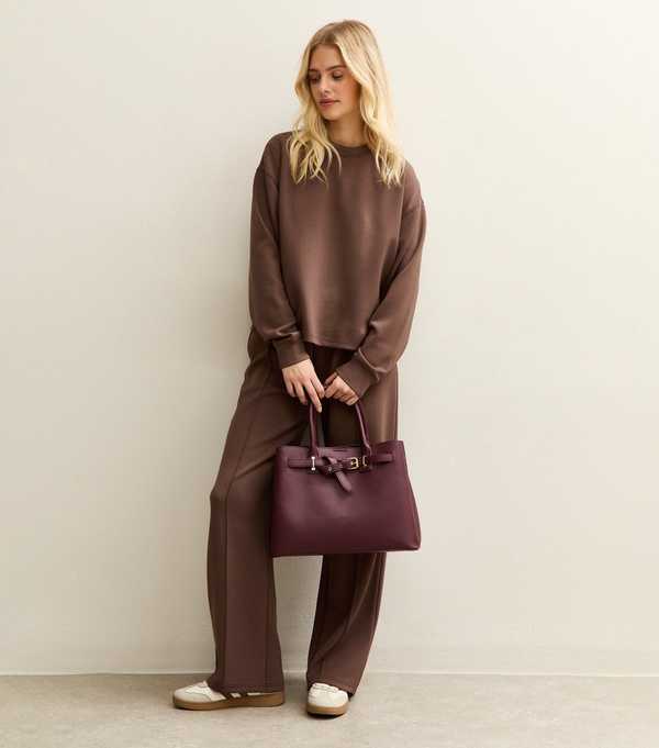 New Look Brown Premium Oversized Crew Neck Sweatshirt