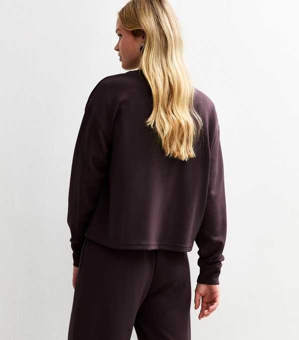 New Look Burgundy Premium Oversized Crew Neck Sweatshirt