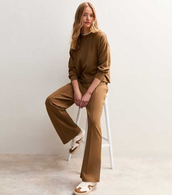 New Look Camel Premium Oversized Crew Neck Sweatshirt