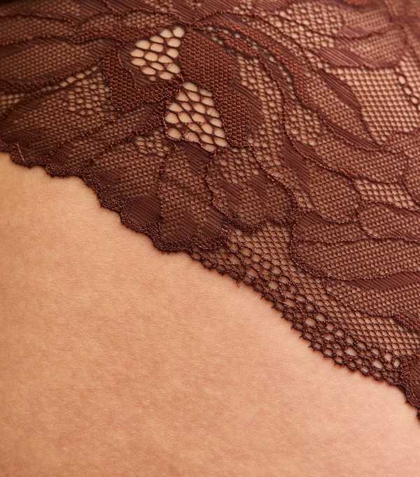 New Look Dark Brown No VPL Lace Back Brazilian Briefs