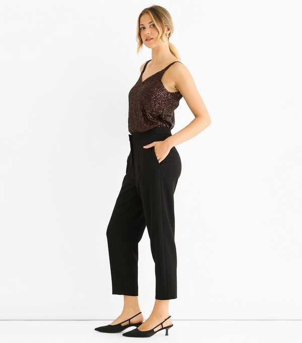 New Look Gini London Black Ankle Grazer Cigarette Trousers