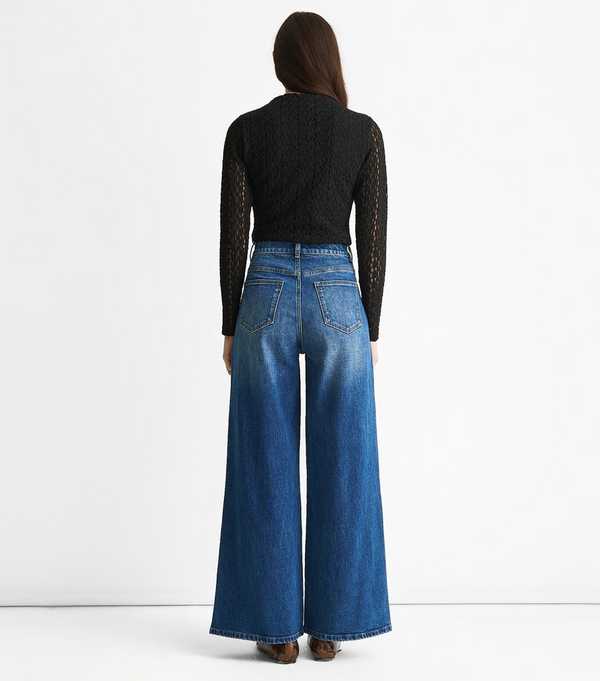 New Look Gini London Blue Mid Rise Wide Leg Denim Jeans