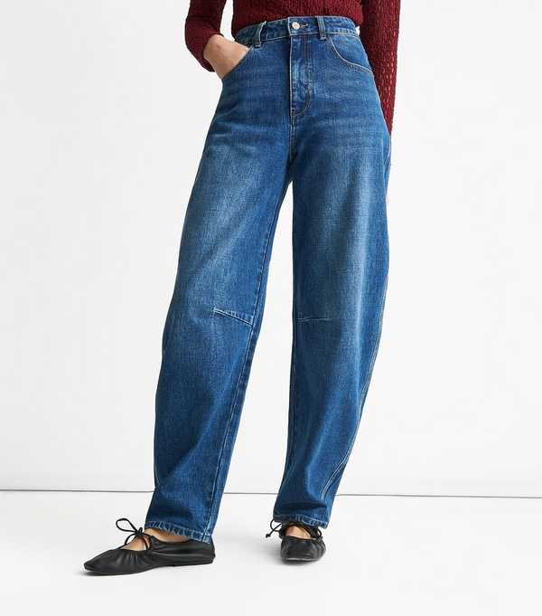 New Look Gini London Bright Mid Rise Barrel Leg Jeans