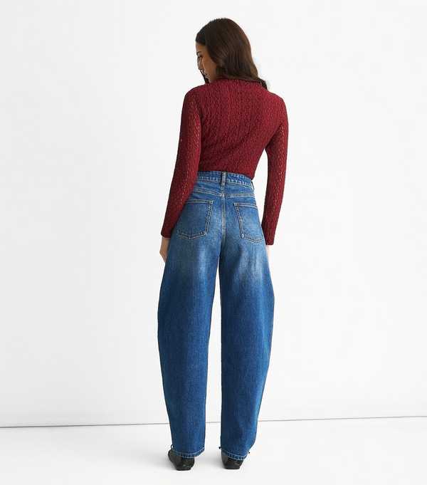 New Look Gini London Bright Mid Rise Barrel Leg Jeans