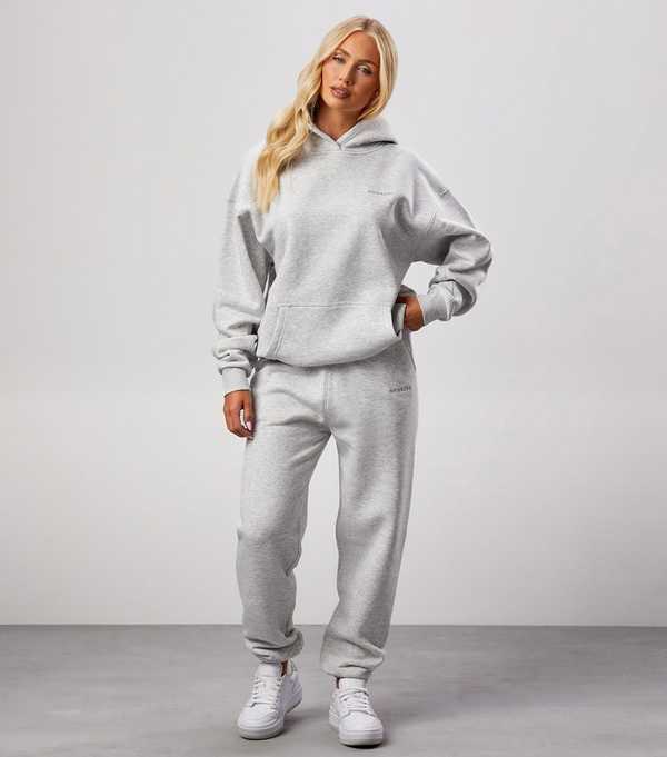 New Look Gym King 365 Light Grey Relaxed Fit Hoodie