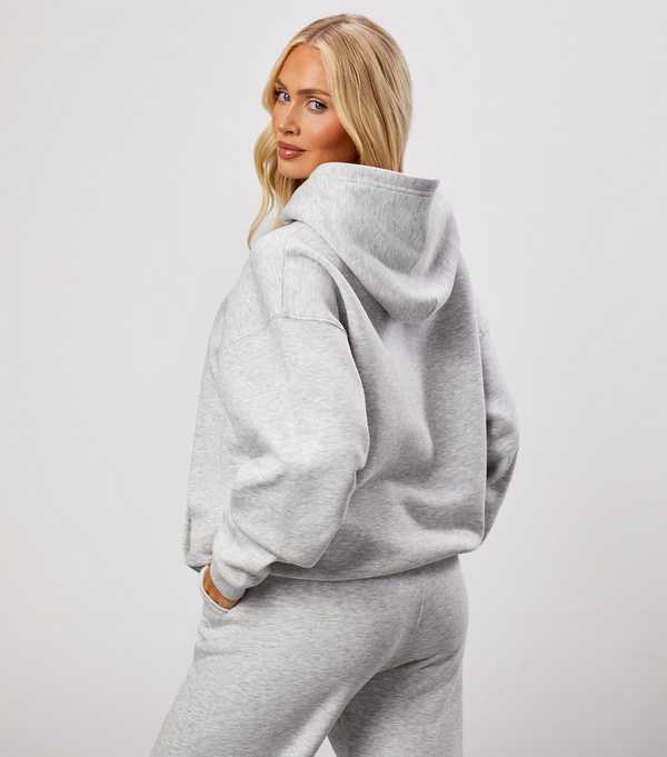 New Look Gym King 365 Light Grey Relaxed Fit Hoodie