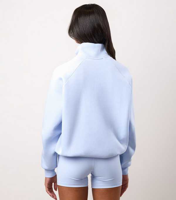 New Look Gym King Light Blue 365 Logo Embroidered Raglan Sleeve Sweatshirt