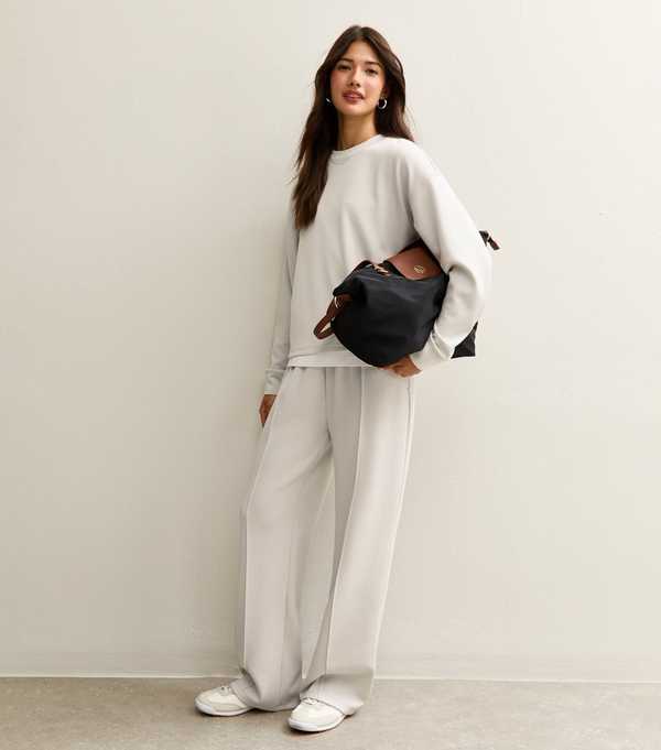 New Look Light Grey Premium Oversized Crew Neck Sweatshirt