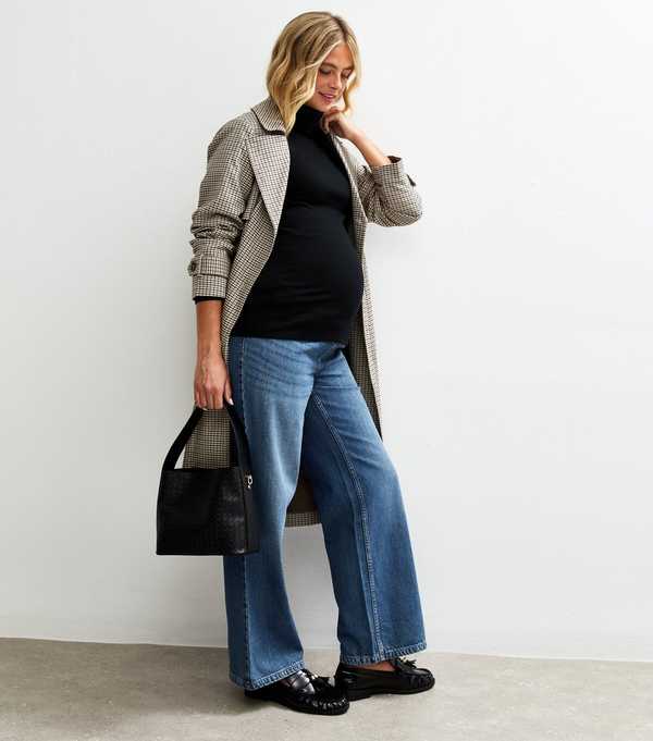 New Look Maternity Blue Over Bump Adalae Wide Leg Jeans