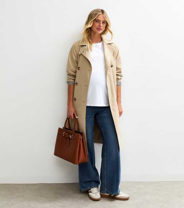 new look Maternity Blue Over Bump Adalae Wide Leg Jeans