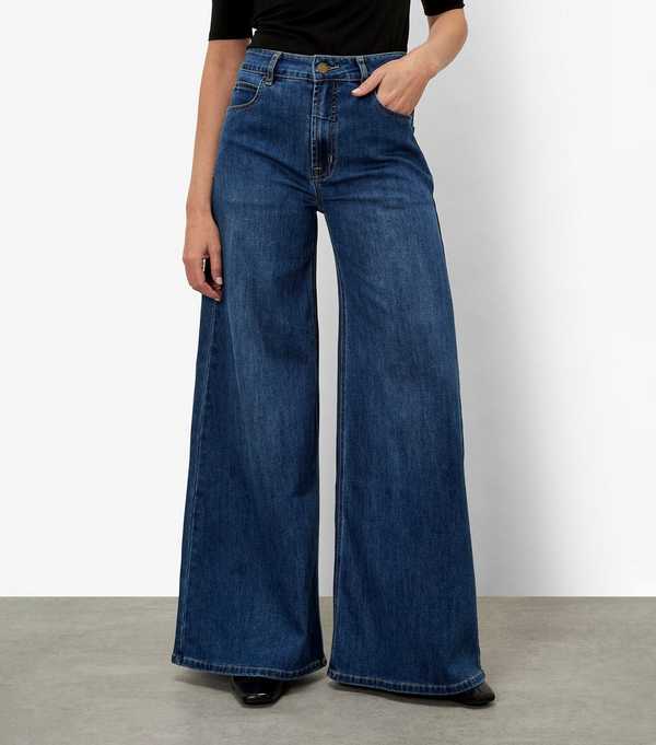 New Look Apricot Navy Super Wide Leg Jeans